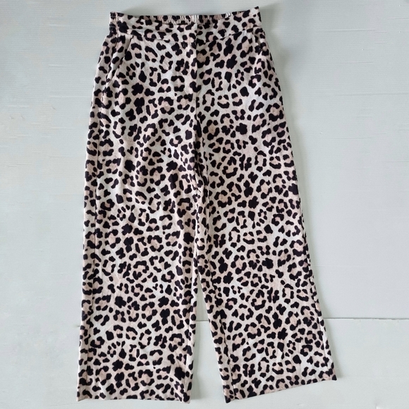 Decjuba Multicolour Leopard Print Wide Leg Pants Size M - Picture 2 of 7